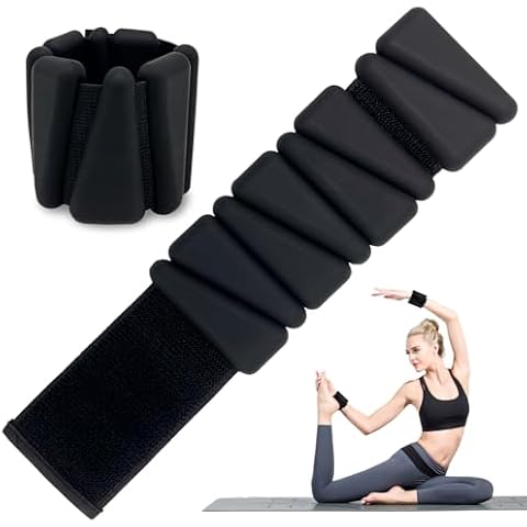 Wrist Weights for Women Adjustable Ankle Weights Men At Home Silicone Weighted Bracelets for Home Gym Workout, Pilates, Running, Yoga, Exercise, Strength Training, Set of 2 (1LB Each) Cover