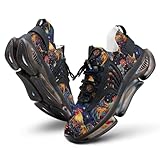 Colorful Rooster in Galaxy Men's Running Shoes Lightweight Walking Shoe Breathable Sneaker 10women/7.5men（EUR41）