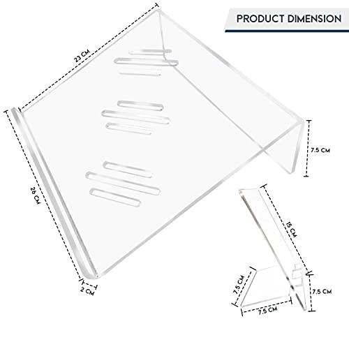 Coolaboola Acrylic Laptop Stand – Acrylic Laptop Riser With Bonus Acrylic Phone Holder – Portable Clear Computer Stand For Desk, Office, Home – Laptop Stand With Ventilation For Up To 16-Inch Laptop #TOP3