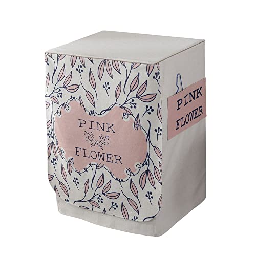 Odot Copri Lavatrice Esterni, Coprilavatrice da Esterno Impermeabile, Copertura per Lavatrice e Asciugatrice con Aperture Frontali, Antipolvere Anti Sunlight (Foglie Rosa,60x60x83cm)