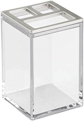 iDesign Clarity Metal Tumbler Makeup Brush Toothbrush Holder for ...
