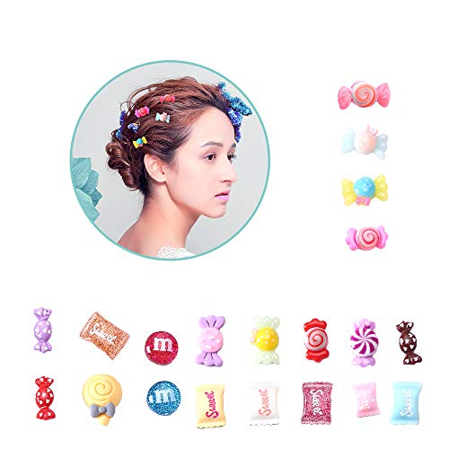 CCINEE 100 Pieces Slime Charms Mixed Resin Candy Sweets Beads Flatback Cabochons Charms for DIY Crafts Scrapbooking Supply