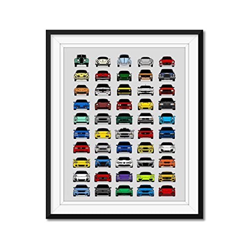 German Car Poster - Print Features Best Of German Cars Evolution History Generations Wall Art Handmade Perfect Gift Car Enthusiast - 17X22" Satin Print (Unframed) #TOP6
