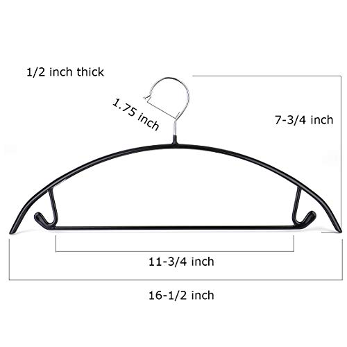 Tosnail 10 Pack Non-Slip Sweater Hangers With Pants Bar, Suit Hanger Coat Hangers, Shirt Hangers, Dimple And Crease Free Hanger Closet Organizer - Black #TOP1