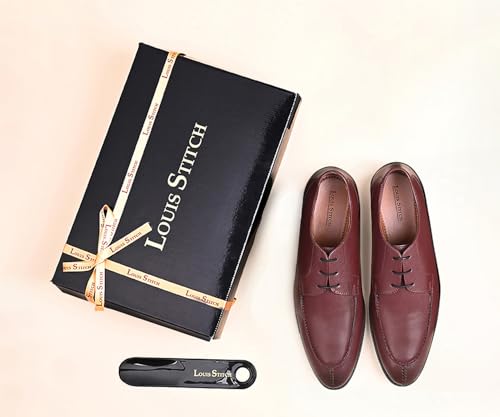 Image of LOUIS STITCH Derby Formal Shoes for Men | Lace-Up Front Cut | Ideal for Business, Casual, Parties (RGFCBU)