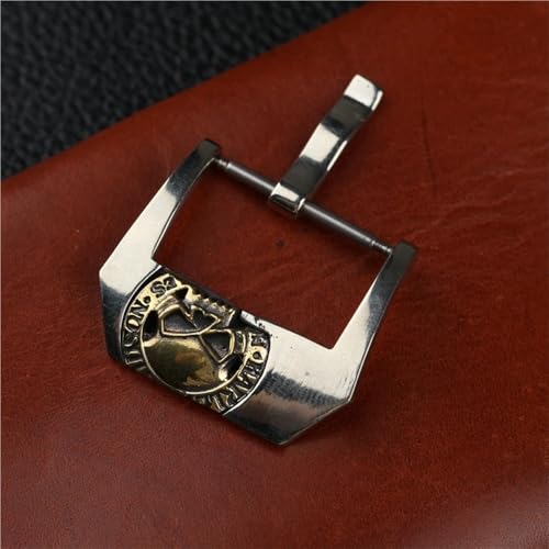Bronze Buckle, 20 22 24MM White Brass Skull Embedded Leather Strap Accessories4