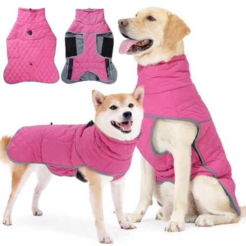 TARFEPA Dog Winter Coat with Harness, Reflective Windproof&Waterproof Fleece Jacket for Cold...