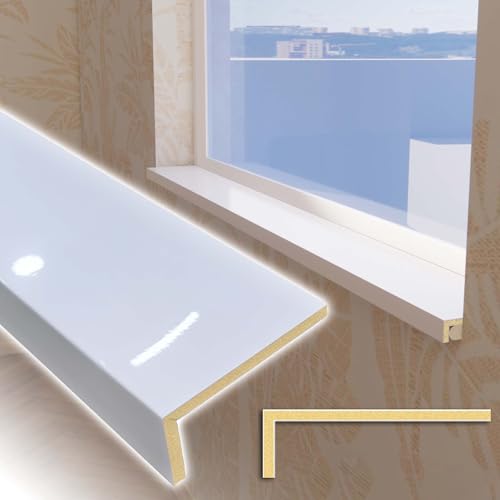 SXSJMY White Window Sill Protector 36 inch Wide 4 inch Deep Waterproof PVC Window Sills Cover Board Cuttable Windows Replacement Plate for Decor