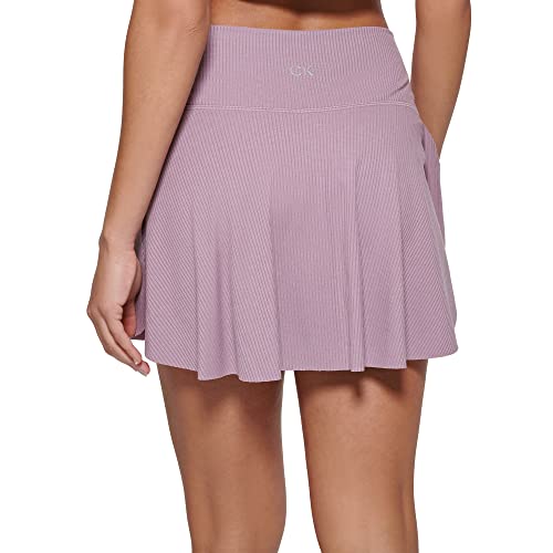 Calvin Klein Saia atlética feminina com short de bicicleta embutido, Stardust, GG
