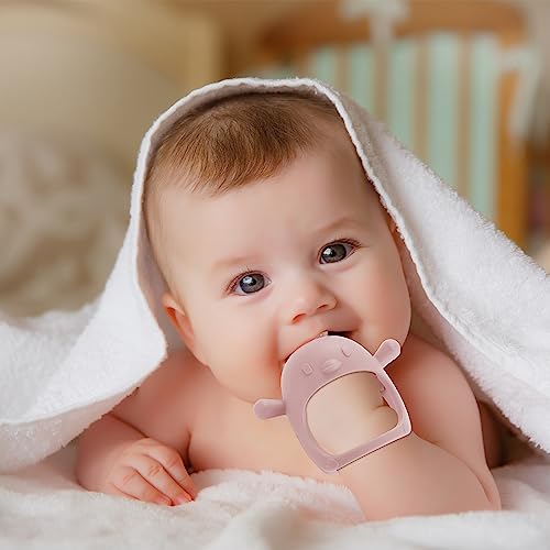 image for AIXMEET Baby Teething Toys, Soft Silicone Baby Teether Toys for 0-6 Mo