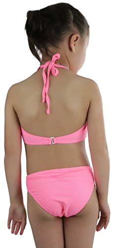Image of ToBeInStyle Girls' Two Piece Halter Top Flowy Mesh Bikini & Bikini Bottoms