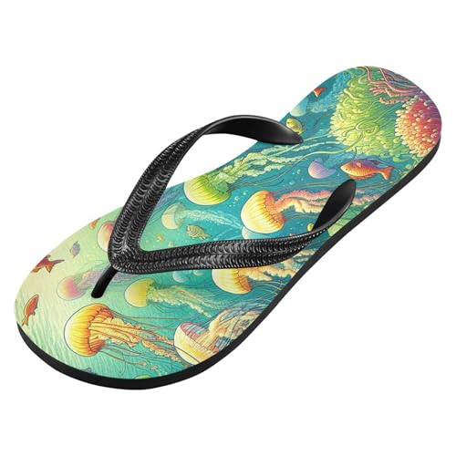 Burbuja Artistic Jellyfish Flip Flops for Women Men, Soft Thong Sandals Rubber Slippers for Pool Beach Essentials2