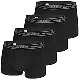 NURDER 4er Pack Boxer, Herren Boxershorts, Pants, Cotton 3D FLEX, Unterhosen (6 / (L), 4 schwarz)