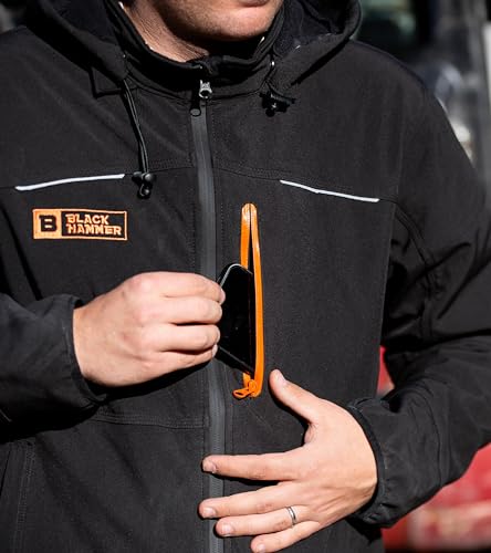 Kurtka Robocza Black Hammer Soft Shell dla Mężczyzn, Idealna dla Handlowców i do Trudnych Zadań (Large)