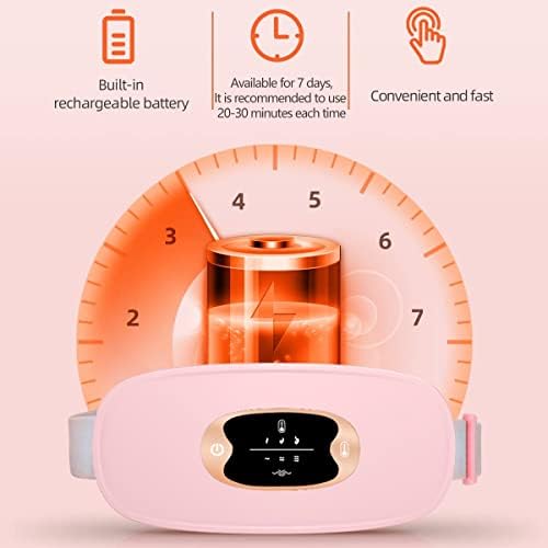 Beenle-Icey Heating Pad,Portable Cordless Heating Pad for Cramps,Period Belt,Fast Heating Pad with 3 Heat Levels and 3 Vibration Massage Modes,Period Pain Relief Machine for Women and Girl