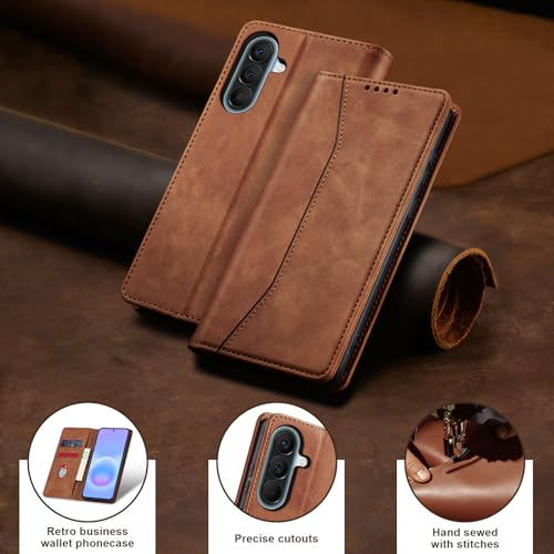 Image of Jasonyu Flip Wallet Case for Samsung Galaxy A57 5G,Brown