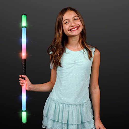 FlashingBlinkyLights Light Up Batons with Multicolor LED Lights, Novelty Jumbo Light Sticks 27.5" - Thumbnail 3