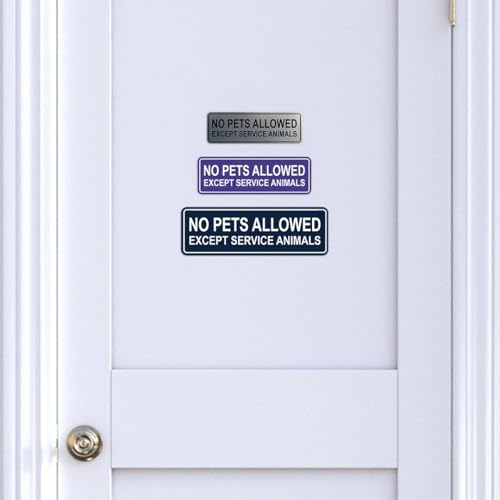 Panneau No Pets Allowed Except Service Animals pour l'accès des chiens guides