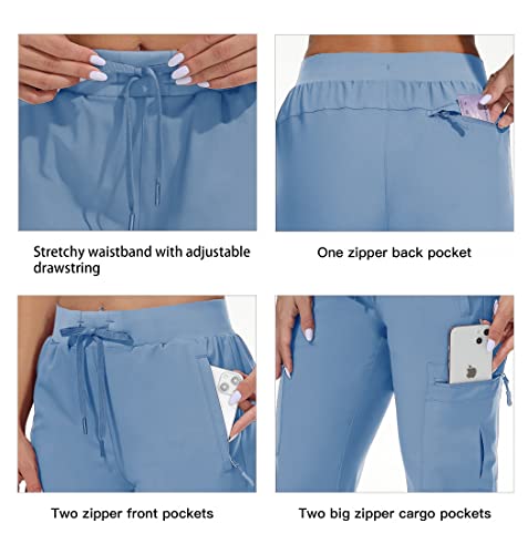 Poliva Cargo Pants Women Lightweight Hiking Joggers Quick Dry Travel Outdoor Athletic Casual Pants, Blue M #TOP4