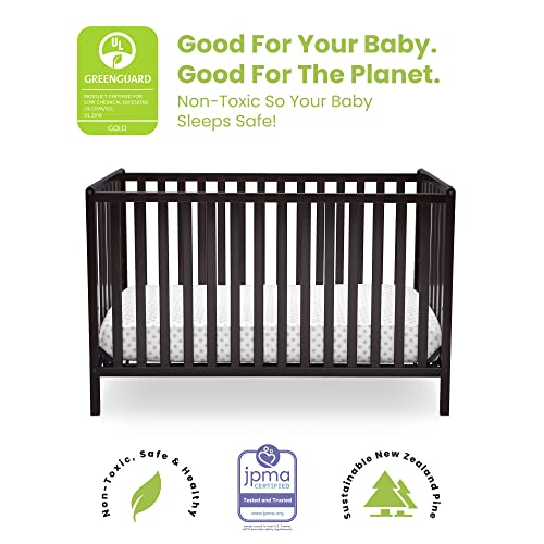 Delta Children Heartland 4-In-1 Convertible Crib - Greenguard Gold Certified, Dark Chocolate #TOP2
