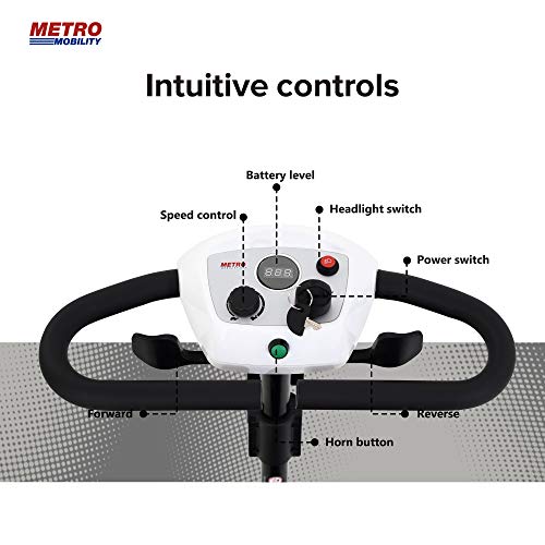 Folding Mobility Scooter for Seniors 4 Wheel Scooter for Adults Electric Medical Scooter Compact for Foldable in Boot Trunk for Traveling with Seniors (White)