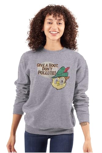 Brisco Brands Woodsy Owl Give a Hoot Cartoon Sweatshirt for Men or Women3