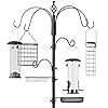 Best Choice Products 6-Hook Bird Feeding Station, Steel Multi-Feeder Kit Stand for Attracting Wild Birds w/ 4 Bird Feeders, Mesh Tray, Bird Bath, 5-Prong Base – Black