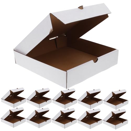 HAWILLOSCH Pizza Boxes 30pcs White Corrugated Pizza Boxes Grease Resistant Feature for Freshness Preservation
