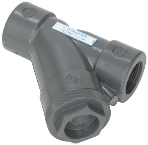 Hayward YS10125T Threaded PVC Y-Strainer with FPM O-Ring Seals, 1-1/4-Inch