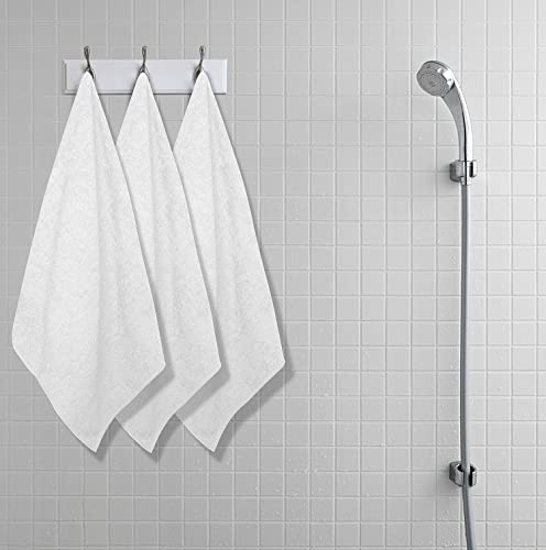 Textila Cotton Bath Towels - Medium Bath Towel 24X48 Inches - Pack Of 6 - White Color - Soft And Absorbent Towels For Bathroom, Gym, Pool, Spa, Hotel, Home & Hair Wrap Use #TOP4