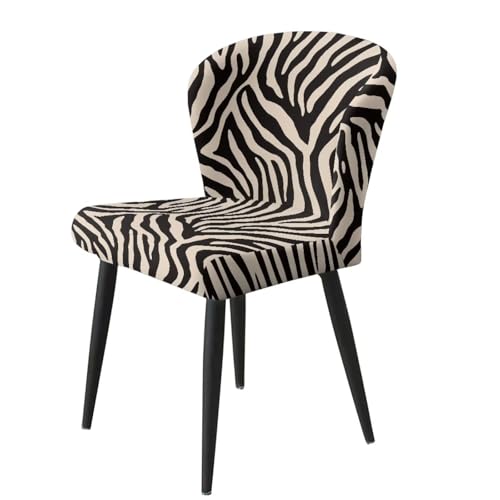 Image of Zebra Stripes Bar Stool Cover Stretch Counter Stools Pub Chair Slipcover for Dining Room Removable Anti-Scratches Spills Chair Covers for Dining Room Chairs Set of 4