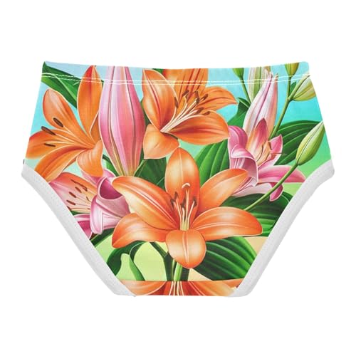 Bouquet Lilies Orange Girls Underwear Toddlers 2t Cotton Panties for Girl Personalized Kids Briefs Undies2