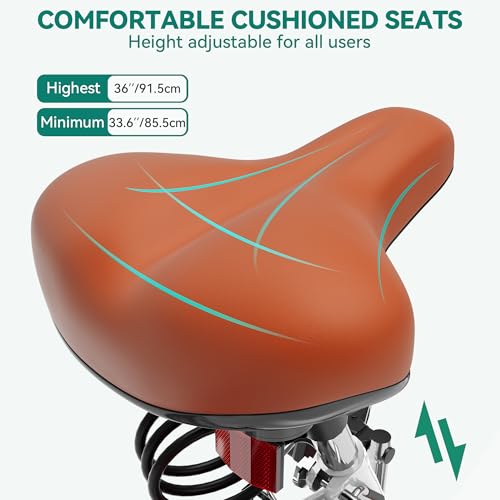 image for YITAHOME 24 & 26 Inch Beach Cruiser Bike, 7 Speed & Single Speed Commu