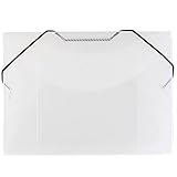 JAM PAPER Plastic Portfolio with Elastic Closure - Index Size - 5 1/2 x 7 1/2 x 3/8 - Clear - Sold Individually