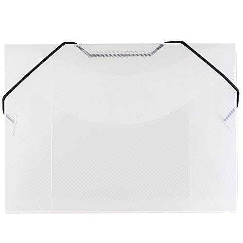 JAM PAPER Plastic Portfolio with Elastic Closure - Index Size - 5 1/2 x 7 1/2 x 3/8 - Clear - Sold Individually