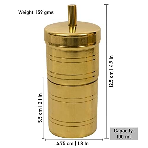 Yuktha Eternals Brass Filter Coffee Maker, Brass, South Indian Drip Sytle Decoction Liquid Maker, Coffee Filter Vessel, Utensil- Coffee FLITER (Small) - Image 2