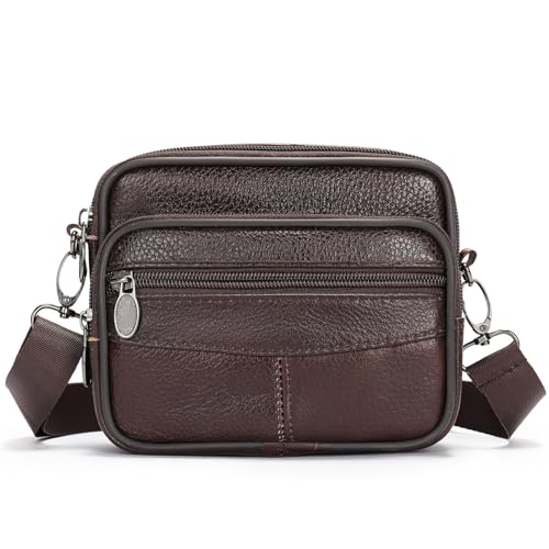 Bolso bandolera de cuero para hombre con doble enganche de cintura para total libertad al viajar