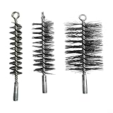 Kit de 3 cepillos de alambre de tubería para limpieza de calderas de chimenea y hornos que proporcionan cepillos de alambre de acero