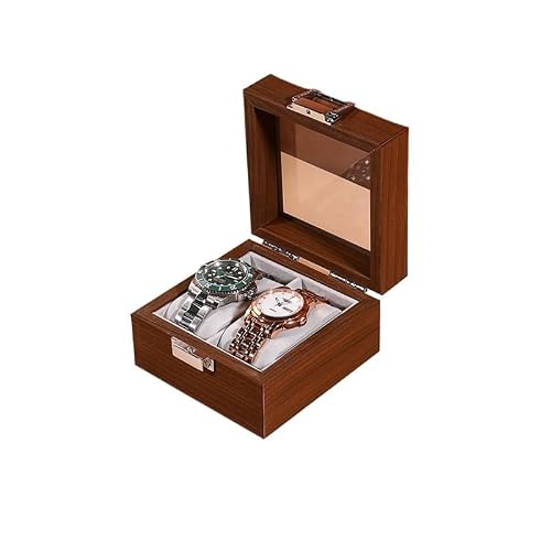 ANVLOJRIH Watch Box Walnut Wood Grain Watch Box Storage Bracelet Collection Dustproof Jewelry Suitable For Home Watches Box(2)