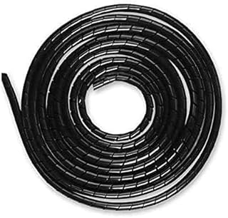 AGPTEK Spiral Cable 6 m, Adjustable Diameter 12-24 mm – Desk Organizer for Cables TV Antenna, PC, USB, Tele, AUX (Black)
