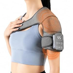 HOVCEH 3 In1 Schulter Massagegerät,Triple Method Schultermassage Gerät mit 5 Wärme,3 Vibrationsmodi,Shoulder Massager,Kabelloses Heizkissen für Schultern, Ellbogen,Knie und Nacken