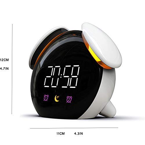 BSFYUK Luce Notturna.Digital Alarm Clock Bedside Clocks Function Date Temperature Display Travel Kitchen Bedroom Sveglia Bambini Doppi Allarmi Luce Notturna Lampada Comodino Tavolo,Nero - Image 3