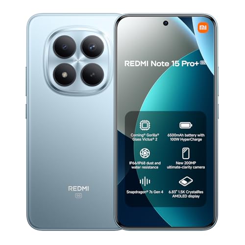 XIAOMI REDMI Note 15 Pro+ 5G   Smartphone de 8+256GB, Pantalla AMOLED 6,83