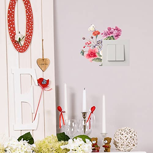 Likense Light Switch Sticker, Removable Spring Flower Decor Decals Family Diy Decor Art Car Stickers Home Decor Wall Art For Kids Living Room Office Decoration #TOP4