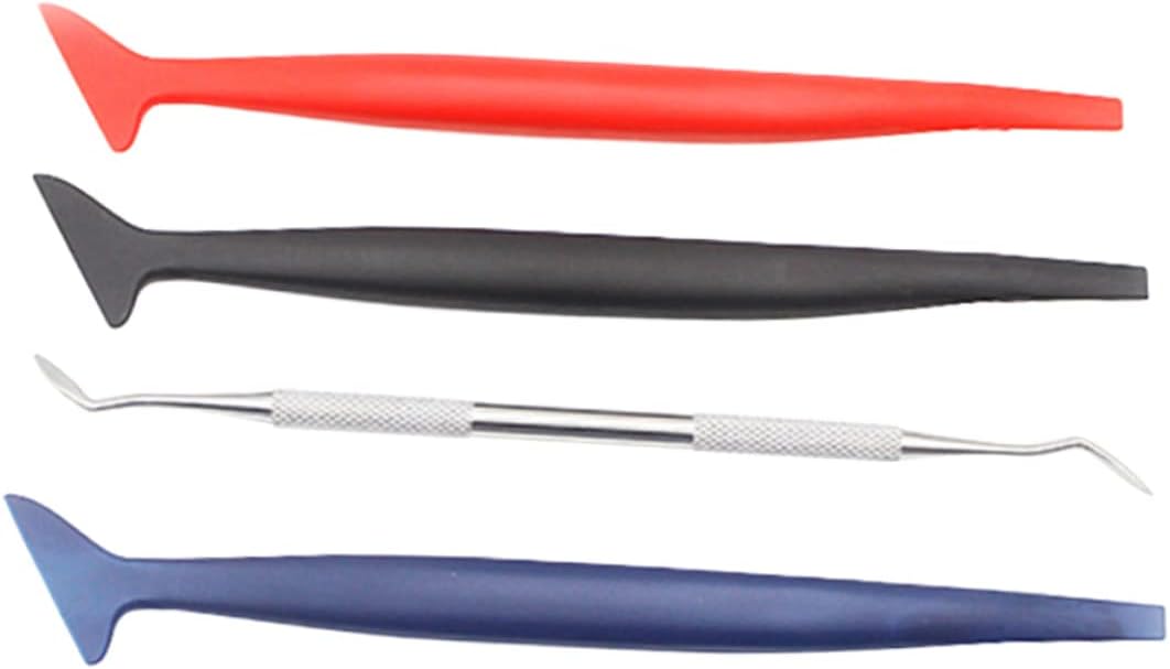 4pcs Car Film Closing Tool Set Auto Window Tinting Squeegee Vinyl Scraper Includes Hardness Scrapers and Pick Durable and Scratch Installation