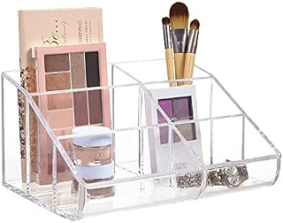 STORi Clear Plastic 6-Compartment Vanity Makeup Organizer
