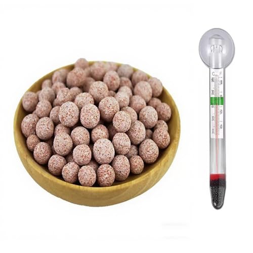 YOU LI SHUIZU濾過材 ろ材 水槽用ろ過材 スーパーチビボールろ材 水槽 水質浄化 バクテリア 淡水と海水に適用 500 グラム 付属品として水族館用温度計を同梱致します