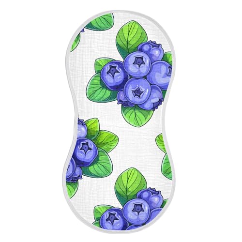 xigua Blueberries Muslin Baby Burp Cloths Set of 1, Super Soft & Absorbent Burping Rags, Cotton Burp Clothes Shower Gift for Newborn, Baby Girls and Boys