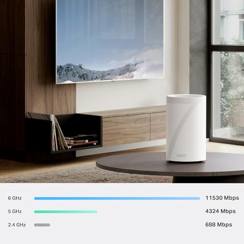 Image of TP-Link Deco 7 Pro BE17000 Tri-Band Wi-Fi 7 Whole Home Mesh System | 9-Stream, 10G RJ45 /SFP+ Combo | Multi-Gig Wired Backhaul | Up to 3,300 Sq.ft | HomeShield, MLO, 320 MHz | BE77 1-Pack Router
