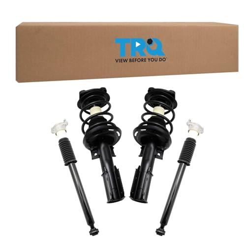 TRQ Front and Rear Complete Strut Assembly & Shock Absorber Kit Complete Strut & Coil Spring Assembly Compatible with 2008-2014 Mercedes-Benz C300 2012-2015 C350